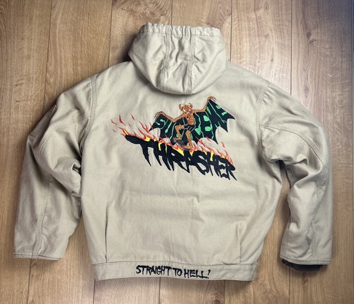 Giacca da lavoro Supreme Thrasher con cappuccio marrone L a mano