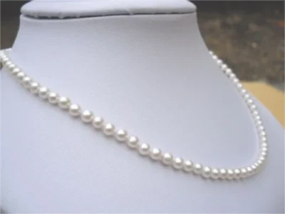 18 ДЮЙМОВ 4 ММ ЮЖНОЕ МОРЕ БЕЛЫЙ ЦВЕТ ИДЕАЛЬНЫЙ КРУГЛЫЙ ЖЕМЧУГ ОЖЕРЕЛЬЕ - Изображение 1 из 2