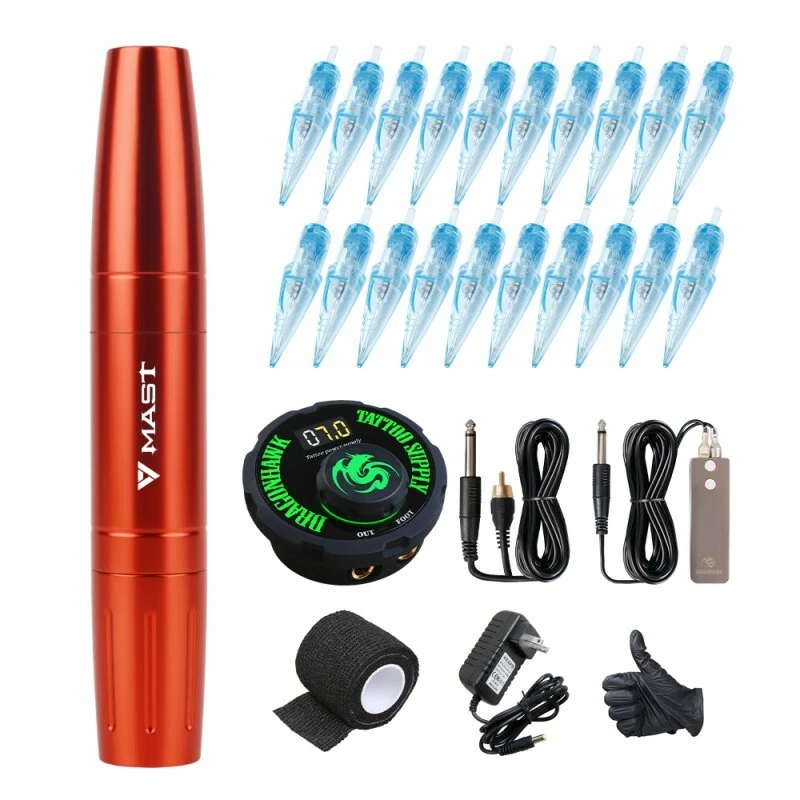 Kit de máquina de tatuaje de mástil completo profesional para maquillaje permanente y tatuajes Foto 1 de 4