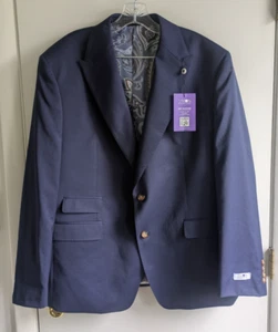 NWT Tayion By Montee Holland Men's Classic-Fit Solid Suit Jacket Navy Blue 44R - Picture 1 of 5