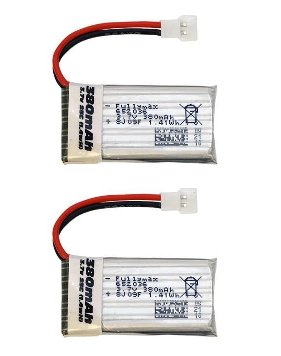2 x 3.7V 380mAh LiPo Battery Hubsan X4C FPV Micro Camera Quad Copter Overlander