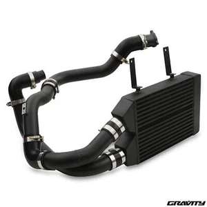 ALUMINIUM BLACK FRONT MOUNT INTERCOOLER FMIC KIT FOR VW POLO 1.9 TDI PD130 - Picture 1 of 12