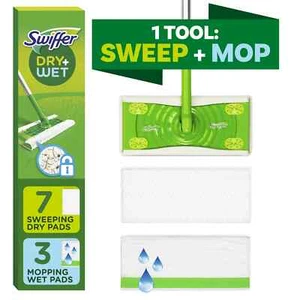 Swiffer Sweep + Mop, Broom & Mop Alternative, Dry & Wet Floor Cleaner, Fresh Sce - Picture 1 of 12