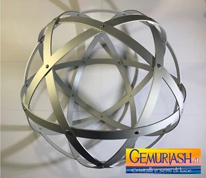 Genesa Pentasfera diametro 31 cm alluminio satinato argento profilo 1,5 cm - Foto 1 di 8
