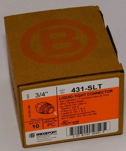 Conectores herméticos líquidos de acero galvanizado zinc TEN Bridgeport 3/4" (431-SLT) - Imagen 1 de 4