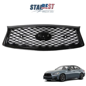 Rejilla delantera para parachoques Infiniti Q50 2018-2021 repuesto superior negro brillante - Imagen 1 de 10