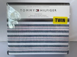 Tommy Hilfiger Twin Size Stripe printed Sheet Set 60% Cotton 40% Polyester - Picture 1 of 3