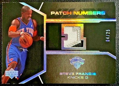 STEVE FRANCIS 2006-07 Upper Deck UD Black Game-Used Patch Numbers 04/25 - Image 1 of 2