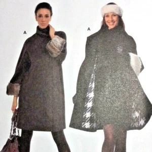 Burda 7756 Damen Mantel Größe 8 10 12 14 16 18 20 Medium Skill Muster ungeschnitten - Bild 1 von 4