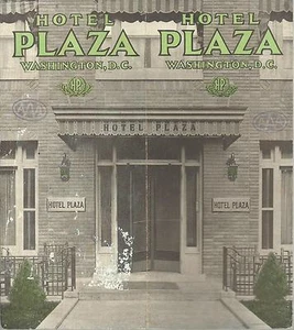 Hotel Plaza Washington DC Vintage Foldout Brochure B&W Photos Street Map - Picture 1 of 3