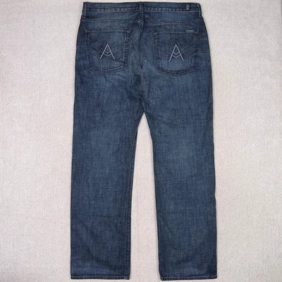7 For All Mankind Austyn Jeans Mens 36x33 Relaxed Straight Dark Wash 100% Cotton - Image 1 of 4