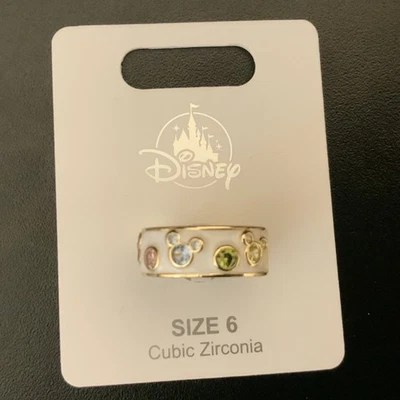 Anillo Blanco Mickey Mouse Piedra Colorida Parques Disney 2025 Talla 6 Foto 1 de 3