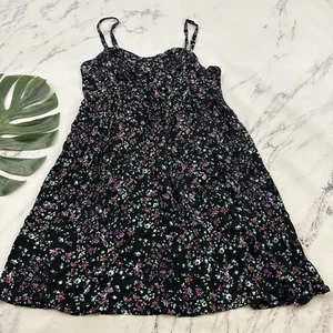Torrid Fit and Flare Sundress Plus Size 2x Black Purple Floral Pockets - Picture 1 of 11