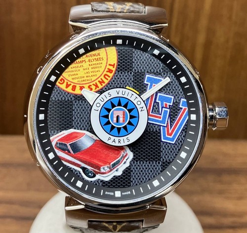 LOUIS VUITTON（LV） Orologio Uomo LOUIS VUITTON Tambour GM World Tour QA063 Quarzo Damier