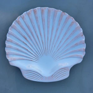 Boston Warehouse rosa Muschelschale Tablett 15 Zoll breit Strand Wohndeko  - Bild 1 von 6