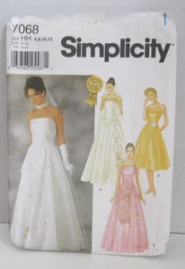 Simplicity 7068 Evening Dress w/Detachable Overdress Pattern Misses' 6-12 Damage - Picture 1 of 4