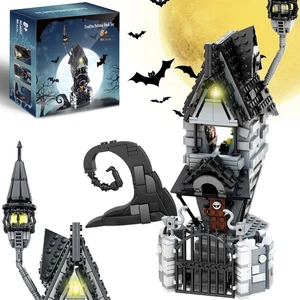 Juego de bloques de construcción de casa de pueblo embrujado Usoway, Halloween Navidad embrujada... - Imagen 1 de 7