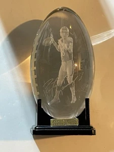 Peyton Manning Danbury Mint Laser-Etched Crystal Football! 40% Off Tees/Hat! - Picture 1 of 4