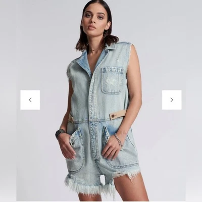 Macacão paliçadas azul Kansas uma colher de chá - Imagem 1 de 4