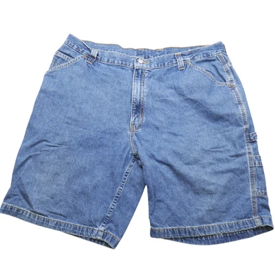 Faded Glory Carpenter Shorts Mens 40 Blue Denim Workwear Utility Pockets - Image 1 of 4