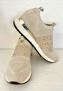 Carvela Janeiro 2 Knitted Embellished Slip On Trainers, Beige - UK6/ 39 BF001 - Picture 1 of 6
