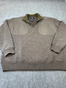 Beretta Wool Shooting Sweater Men Brown 3XL 1/4 Zip Fully Lined - Picture 1 of 9