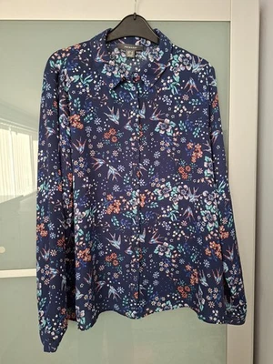 Ladies Long Sleeve Shirt Blouse, Size 16, Multicolored Floral, Button Front - Image 1 of 4