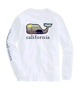 Vineyard Vines Shirt Mens Size Small Long Sleeve California Whale Design Graphic - Picture 1 of 7