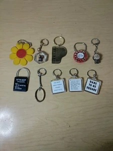 Vintage Lot Of 10 Mixed Key Chain, Key Fobs - Picture 1 of 24