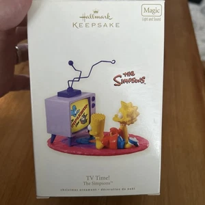 📺 2008 Hallmark Keepsake Ornament Los Simpson Bart & Lisa TV Time Probado - Imagen 1 de 4
