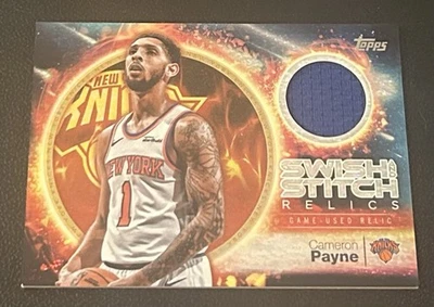 2025-26 Topps Cameron Payne Swish & Stitch Relics Holo Foil Jersey Relic Knicks Foto 1 de 2