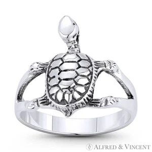 Anillo Boho Bum Animal Tortuga Dije Plata Esterlina 0,925 Mano Derecha Bum - Imagen 1 de 1
