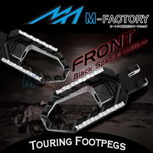 Black Edition CNC Touring Front Foot Pegs For Suzuki DL 1000 V-Strom 02 03-13 - Picture 1 of 5