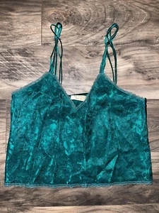 Cami superpuesta de encaje verde Victoria's Secret vintage para mujer talla S - Imagen 1 de 6