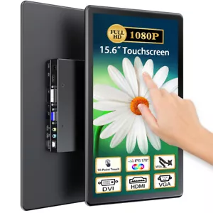 UPERFECT 15,6 Zoll Touchscreen Monitor HDMI DVI VGA PC Bildschirm 1920x1080 - Bild 1 von 12