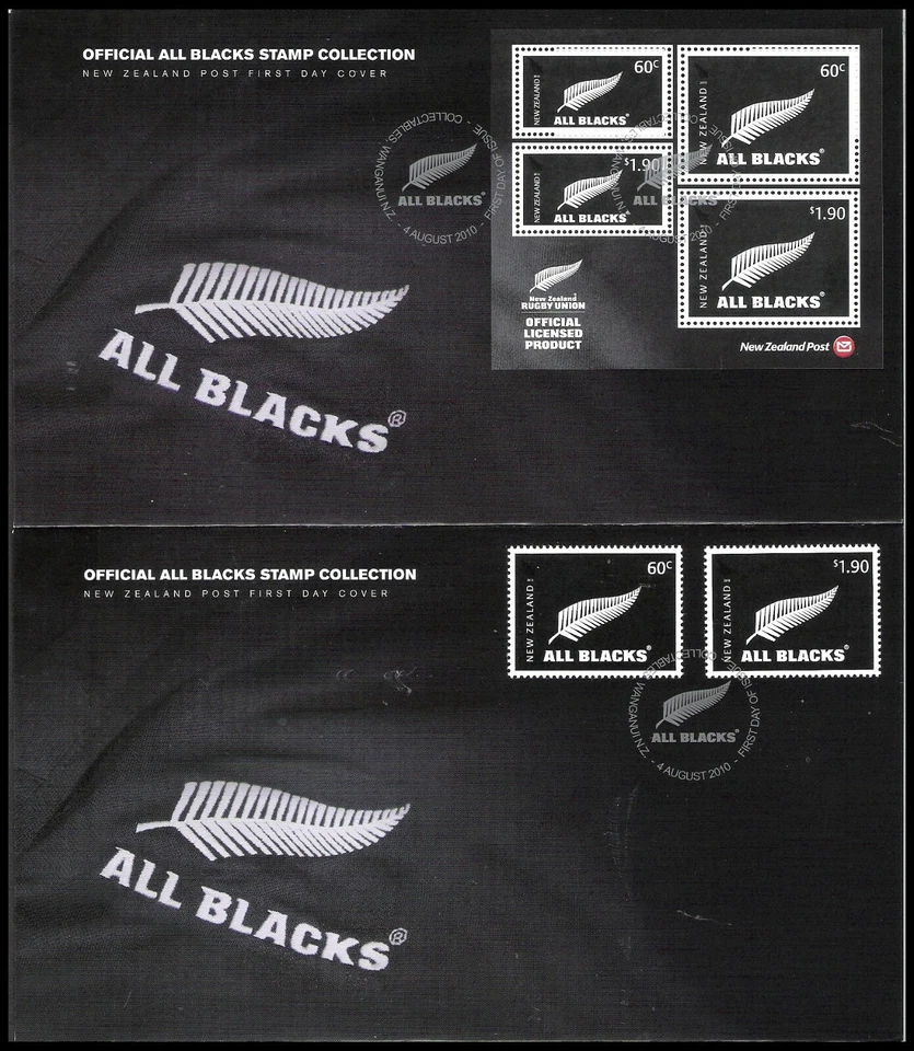 NUEVA ZELANDA 2010 COLECCIÓN DE ESTAMPILLAS TODOS LOS NEGROS FDC DUO (U) Foto 1 de 1