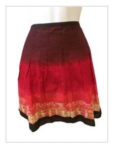 Hillard & Hanson Circle Skirt Size 14P Red Brown Ombre Fully Lined Side Zip New - Picture 1 of 9