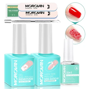 Gel Nail Polish Remover Kit: Gel Polish Remover with Liquid Latex Tape Nail Stre - Picture 1 of 12