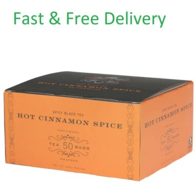 BRANDED Harney & Sons Hot Cinnamon Spice Tea, 50 Tea Bags
