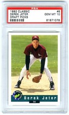 DEREK JETER~1992 CLASSIC DRAFT PICKS PSA-10 GEM-MT MINOR LEAGUE ROOKIE RC CARD#6
