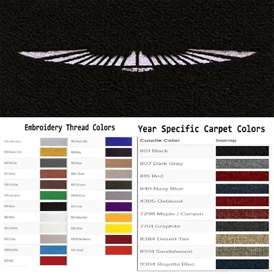 ACC 1983-1988 Ford Thunderbird Custom Thunderbird Emblem 4pc Cutpile Floor Mats - Image 1 of 4