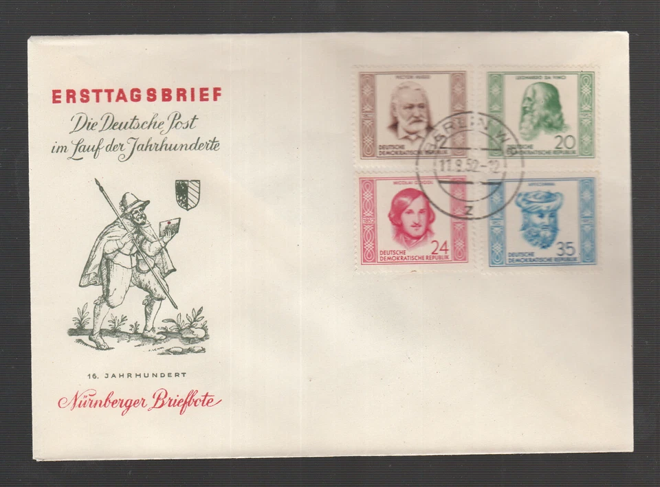 DDR East Germany 1952 German Post over the centuries on beautiful FDC - Image 1 of 1