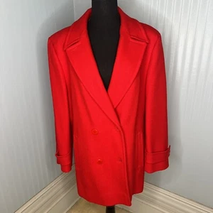 Vintage Pendleton Coat Women’s Red Virgin Wool Double Breasted Holiday USA Made - Picture 1 of 10