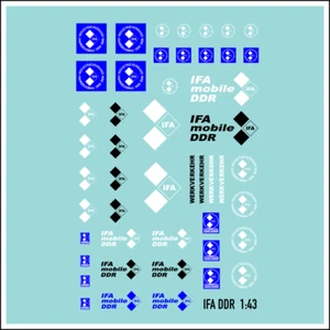 Waterslide Decal 1:43 -  DDR IFA VEB W50 Truck LKW Multicar Kamaz Trabant - Bild 1 von 3