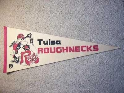 VINTAGE 1970'S 1980'S NASL SOCCER FOOTBALL PENNANT FLAG TULSA ROUGHNECKS SHARP!! - Image 1 of 4