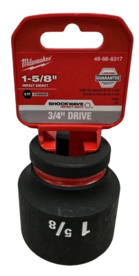 MILWAUKEE TOOL Milwaukee 49-66-6317 3/4" Drive Standard Length Impact Socket 1-5/8" 6 Point