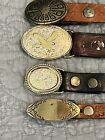 4 Vintage Kids Tooled Leather Belts With Buckles In Great Condition