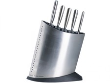 Global gkb-52/st messerblockset acciaio inox con 5 COLTELLI DA CUCINA OVALE