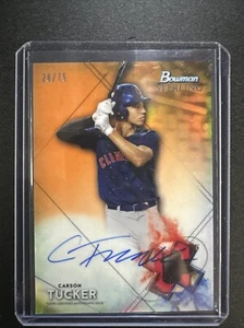 2021 Bowman Sterling Carson Tucker Orange Refractor Autograph /75 Guardians - Picture 1 of 2