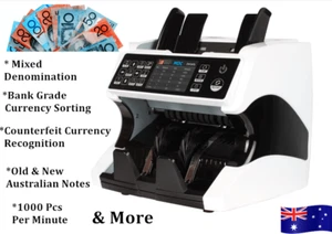 AU Mixed Denomination Bill Money Cash Value Counter Bank Grade Currency Sorting - Picture 1 of 11